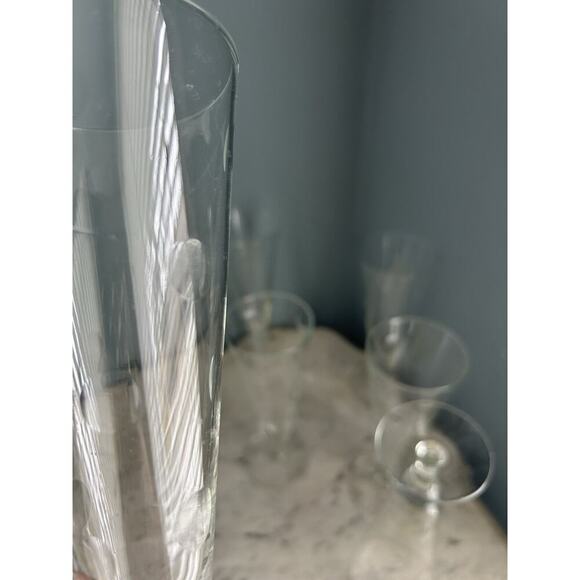 6 Hazel Arts Vintage Etched Polka Dot Champagne Glasses Pilsner Glass Coin - Picture 15 of 16